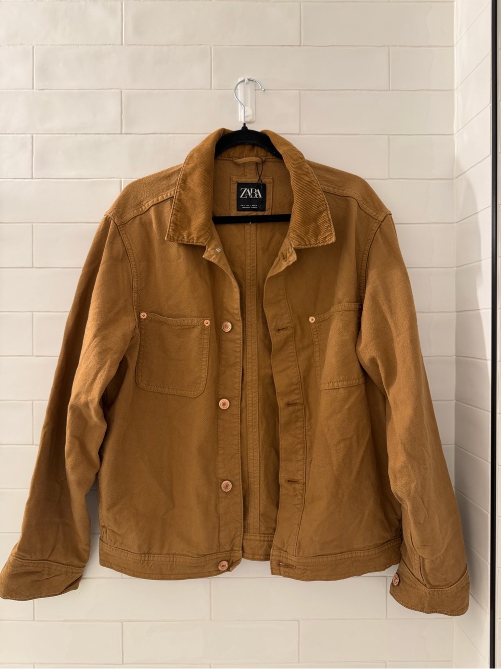 ZARA Men's Caramel Brown Shirt Jacket